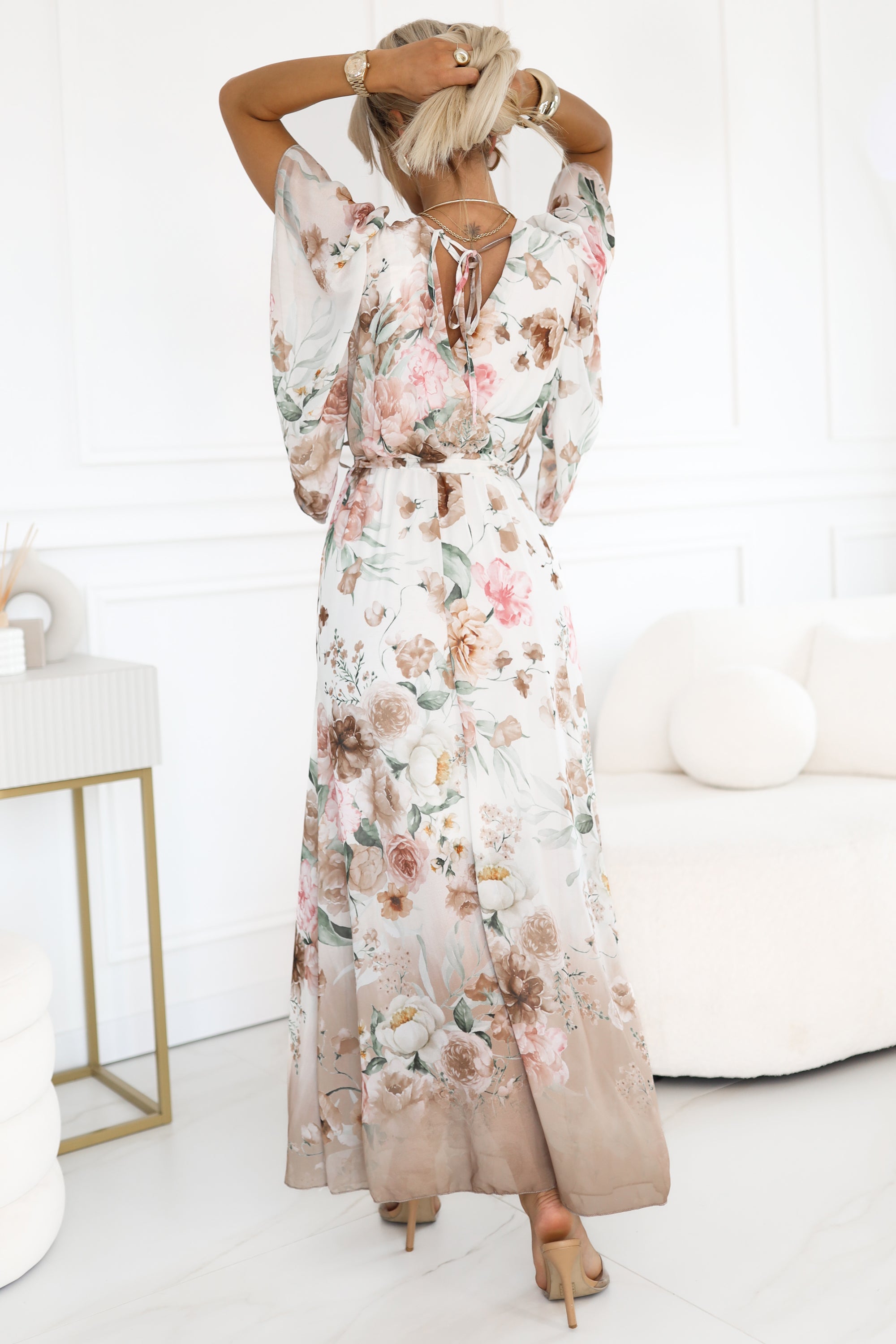 Robe longue portefeuille fluide
