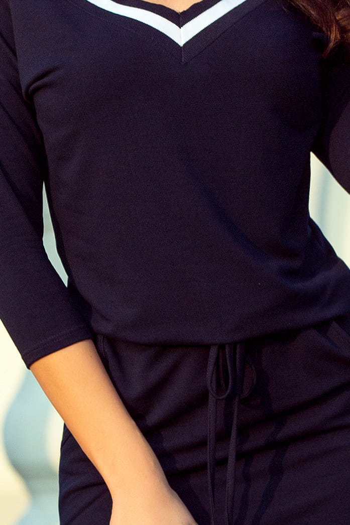 Robe sport avec trépointe - bleu foncé
